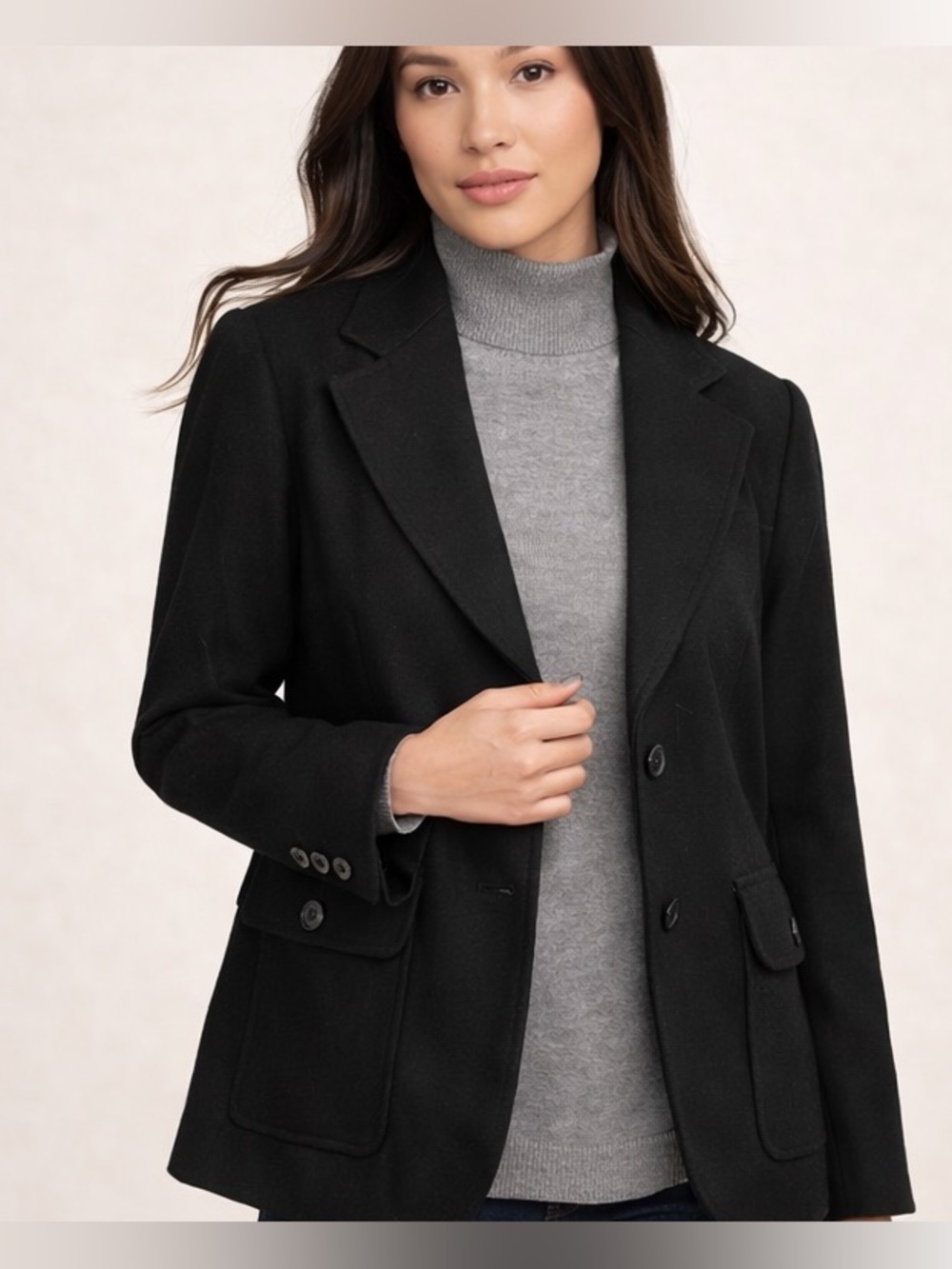 Vintage Pendleton Black Classic Tailored‎ Wool Blazer 80s 90s Quiet Luxury Chic